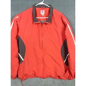 Afi Sport Mens 3X Windbreaker Jacket Coral Orange Gray Full Zip Sporty Coat